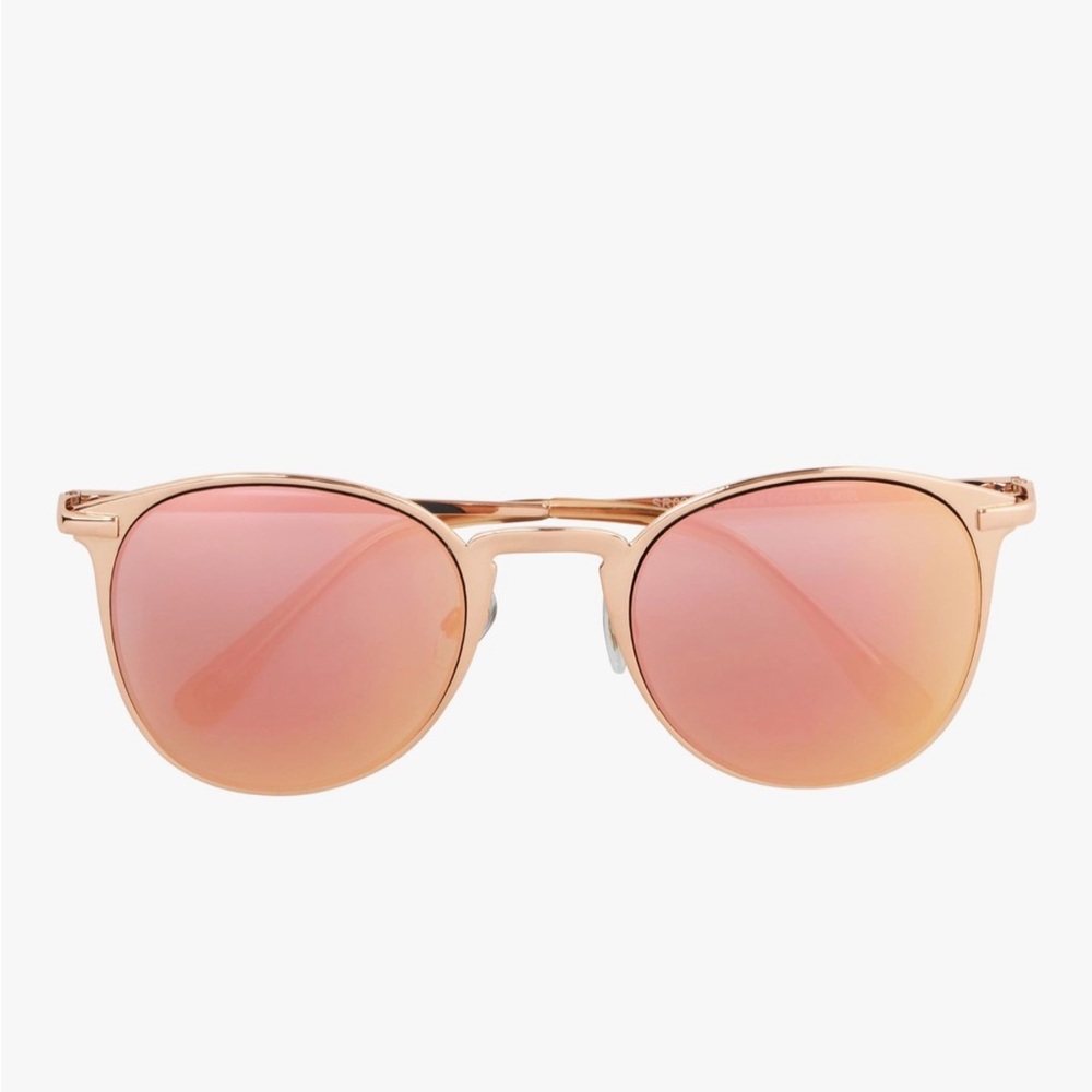 Foster Grant Elsie Rose Gold Round Sunglasses New With Case